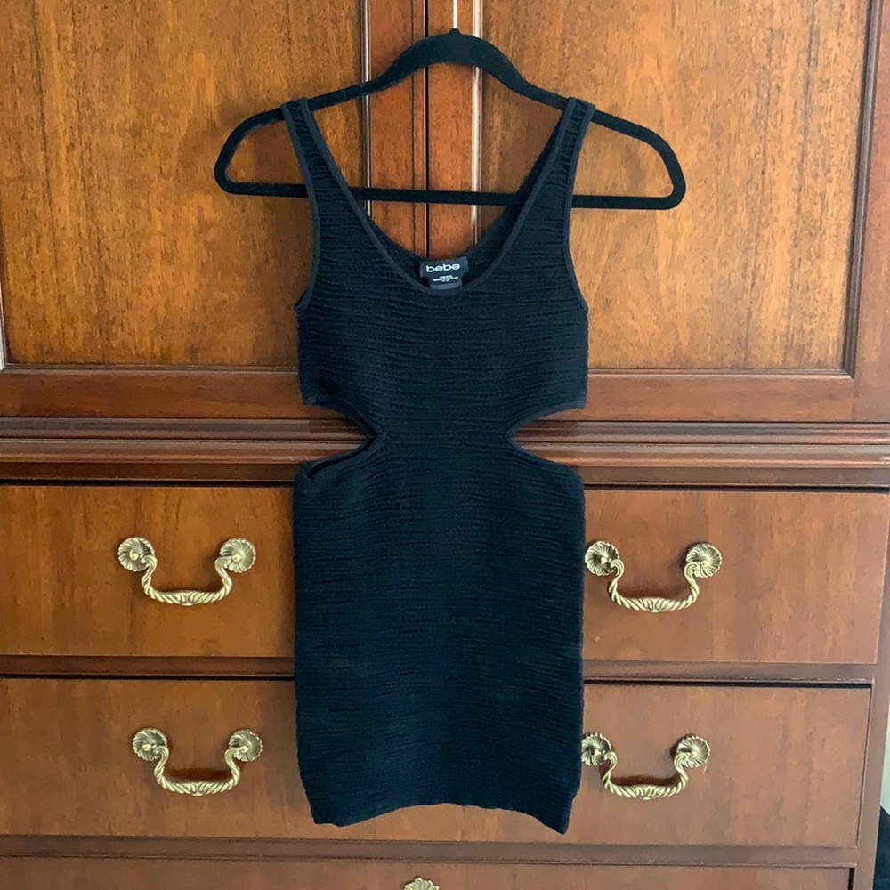Black cut-out mini dress